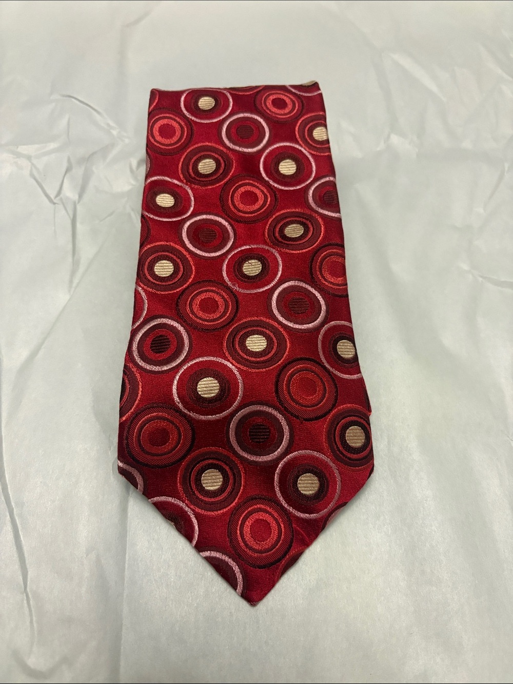 Express Red Circular Pattern Men's Tie